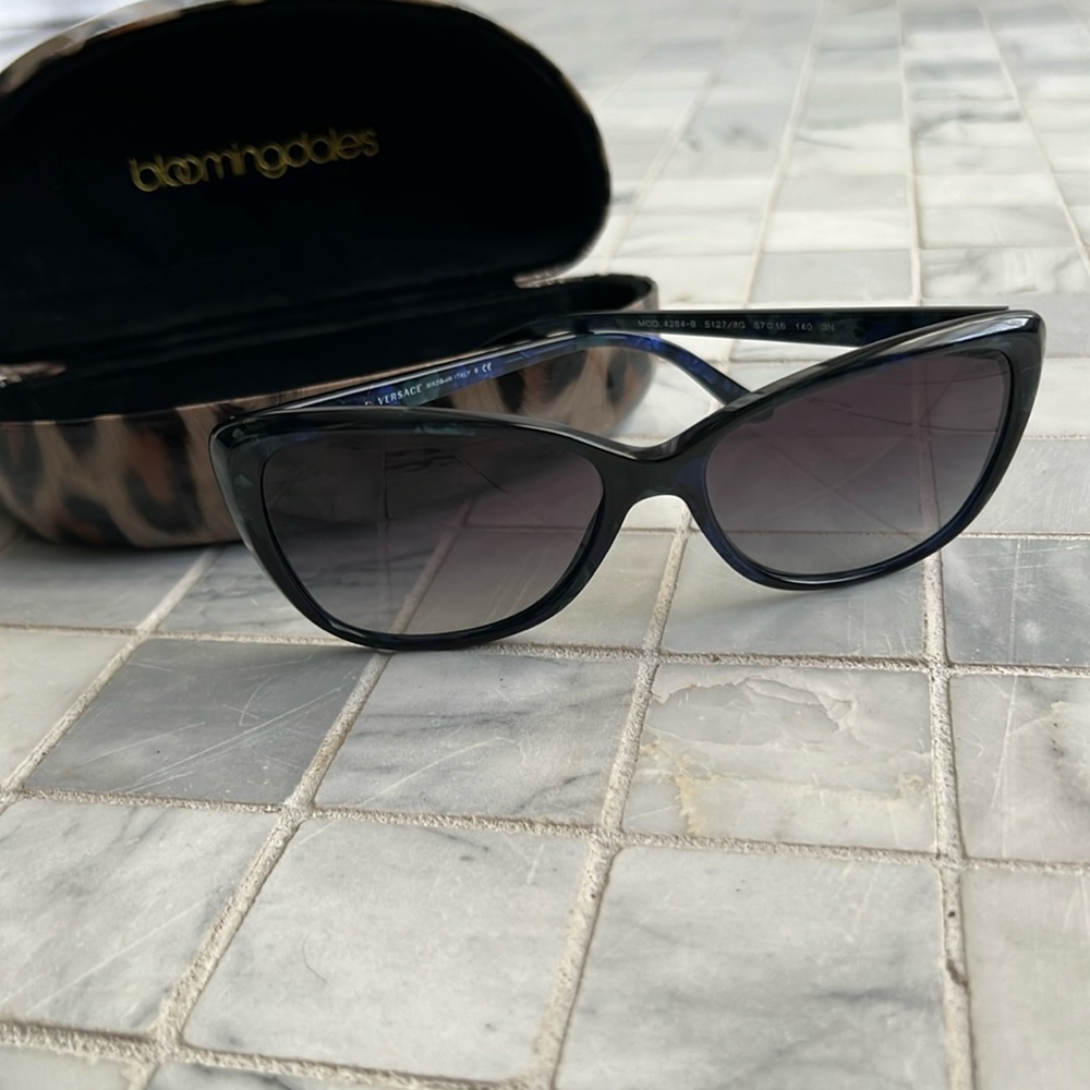 Versace sunglasses in blue/green tortoiseshell pattern